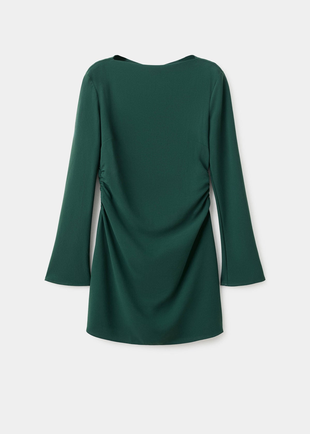 Boat-neck ruched dress