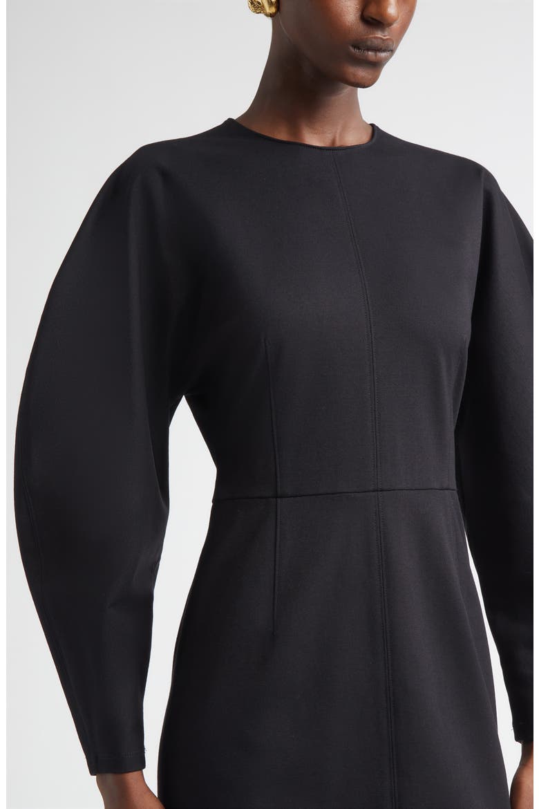Arc Sleeve Midi Dress