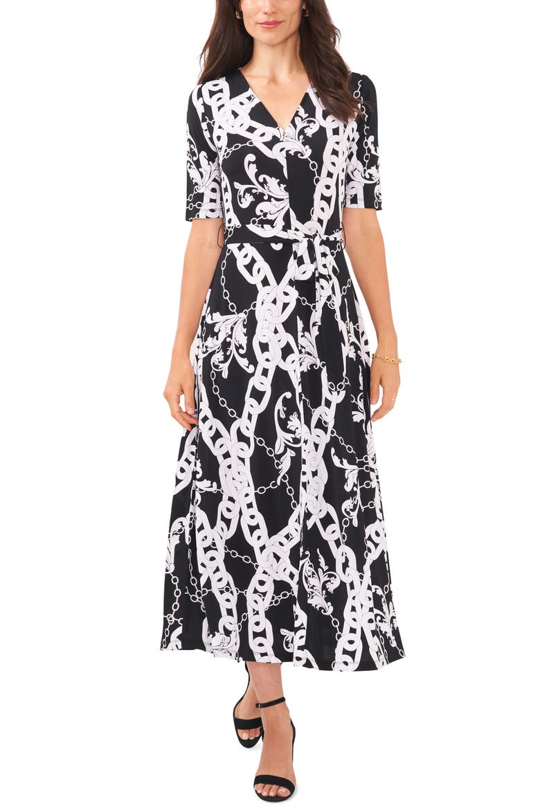 V-Neck Tie Front Dress