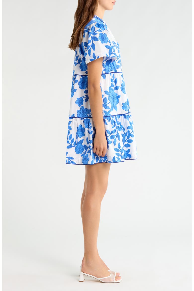Candace Floral Tiered Cotton Minidress