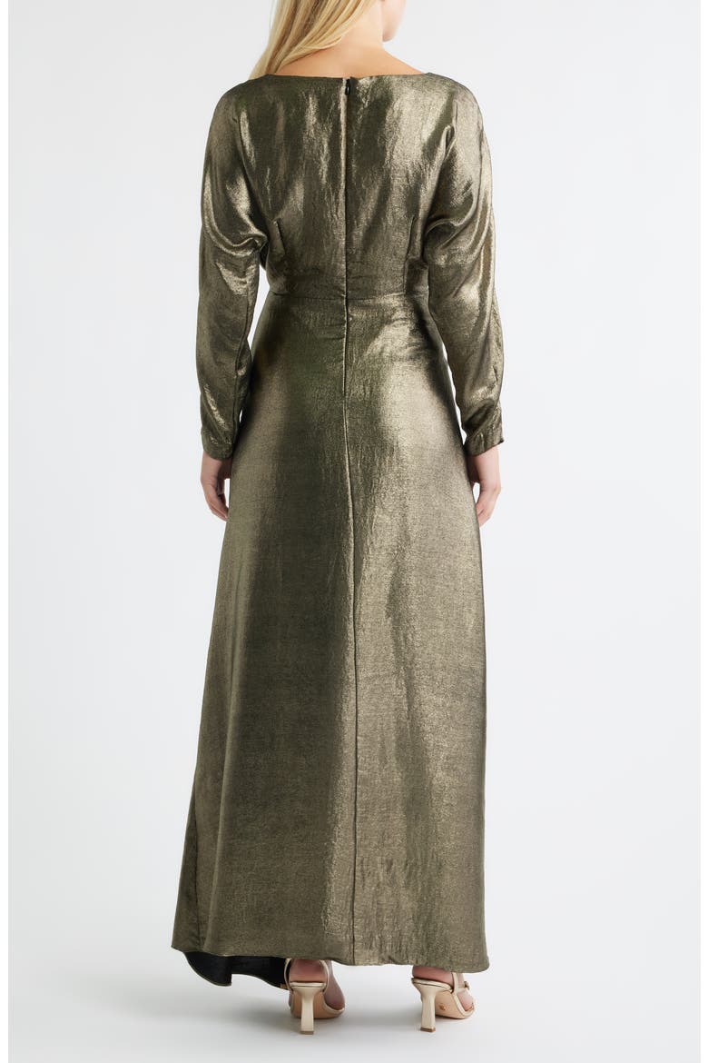 Metallic Long Sleeve Gown