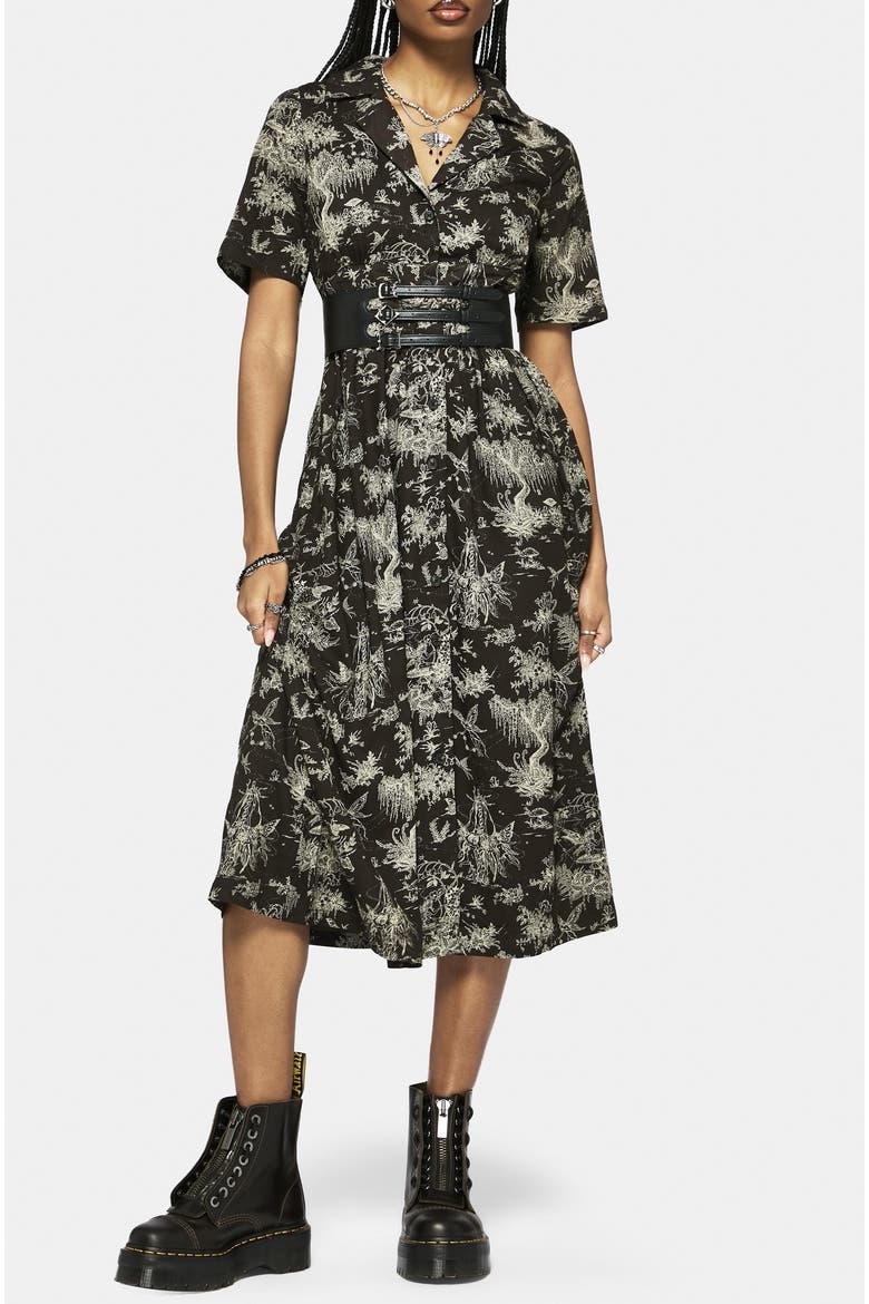 Zorya Winter Maypole Midi Shirt Dress