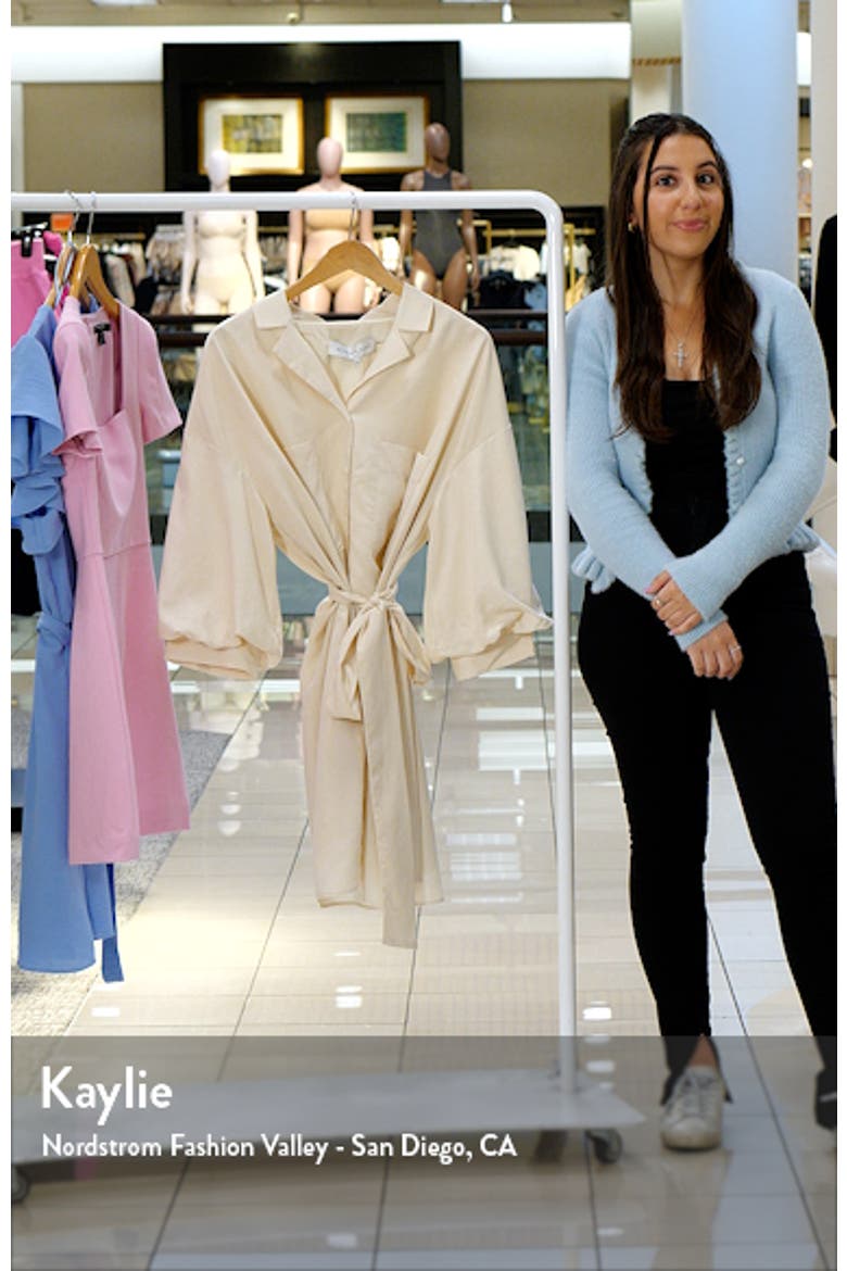 Tie Waist Mini Shirtdress