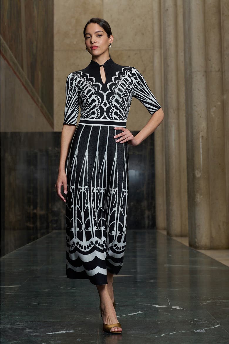 Fit N Flare Feminine Soft Knit Maxi Dress