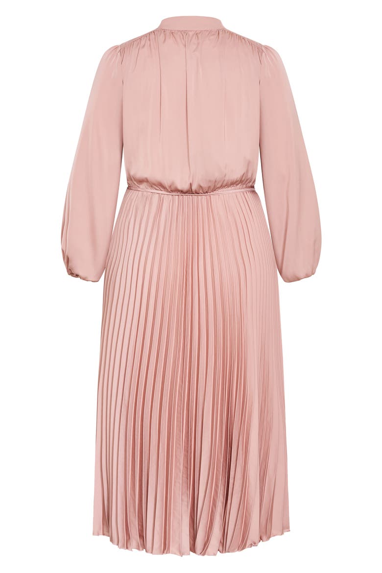 Haley Pleated Long Sleeve Midi Dress