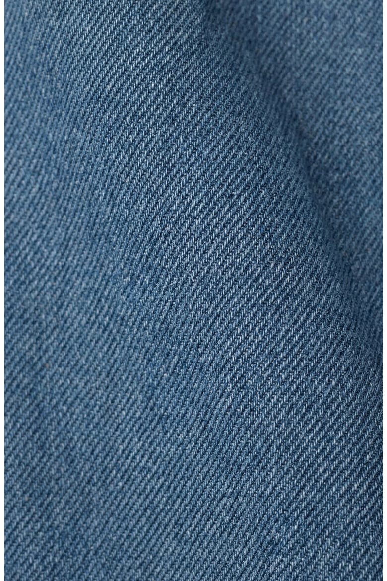 Belted Denim Ruffle Hem Dress