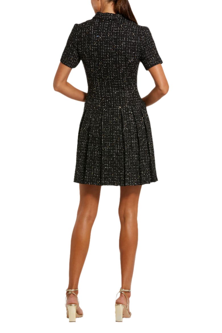 Short Sleeve V-Neck Tweed Blazer Mini Dress