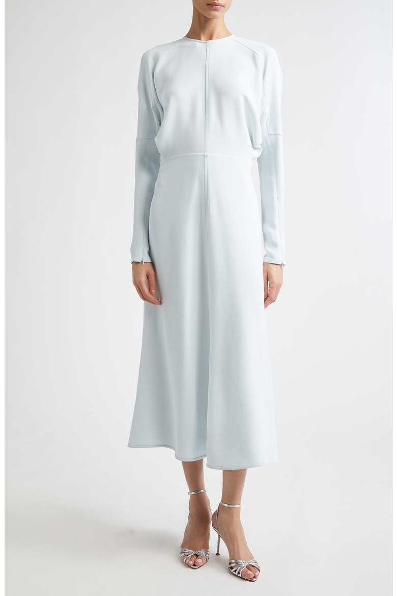 Long Sleeve Stretch Crepe Midi Dress