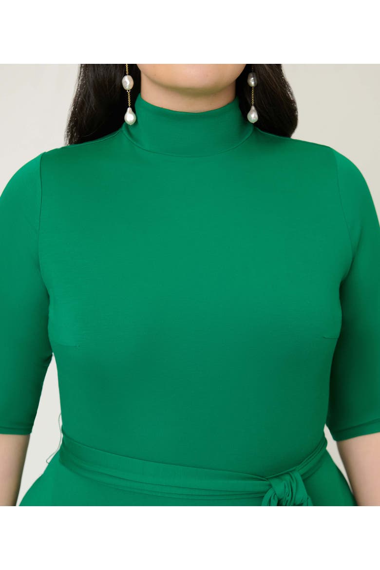 Plus Size 1950s Turtleneck Midi Dress