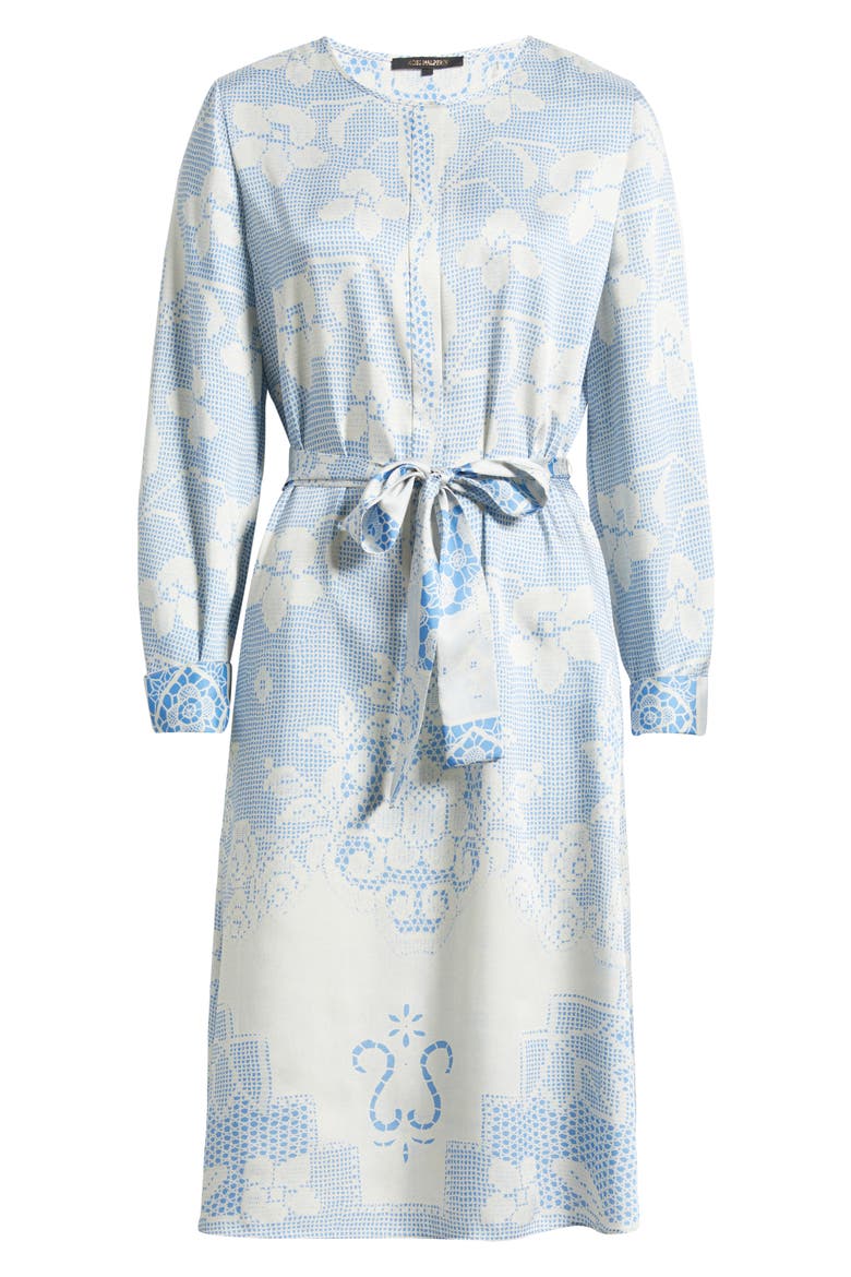 Michelle Print Tie Waist Long Sleeve Dress