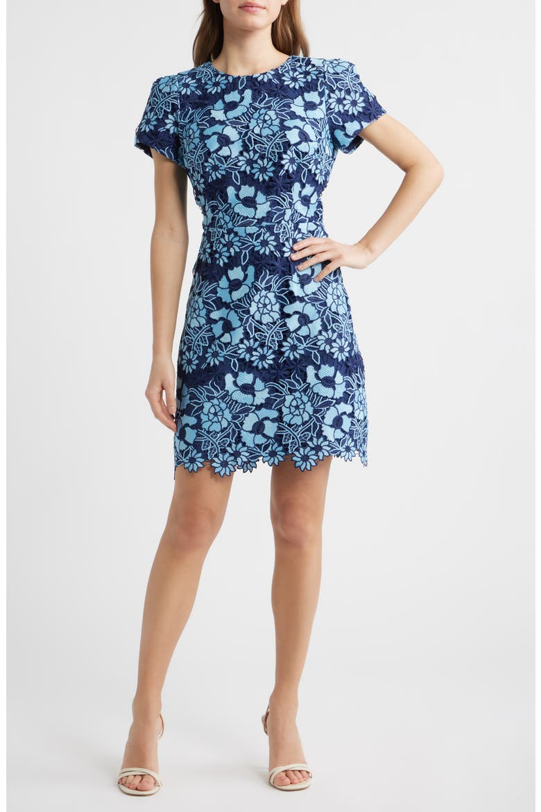 Floral Denim Embroidered Minidress