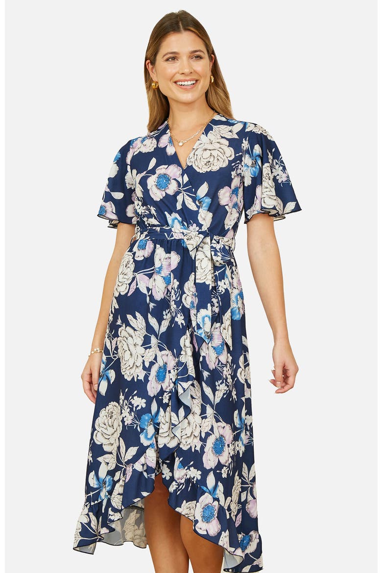 Floral Midi Wrap Dress