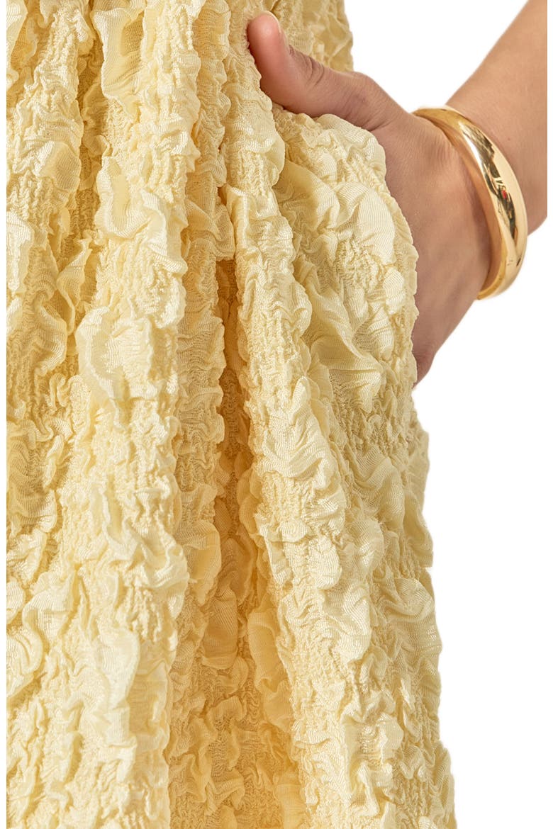 Crinkled Puff Sleeve Tie Front Minidress