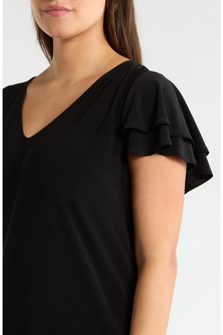 Double Flutter Sleeve A-Line Dress
