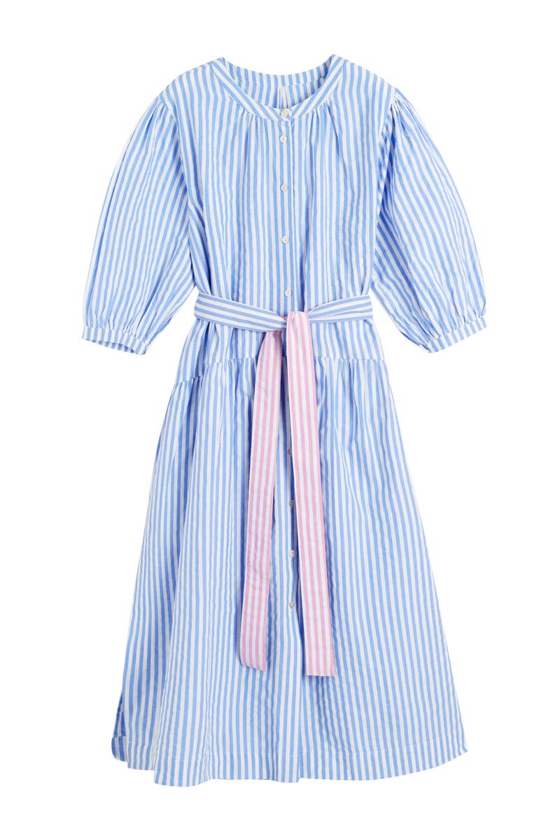 Oxford Stripe Cotton Shirt Dress