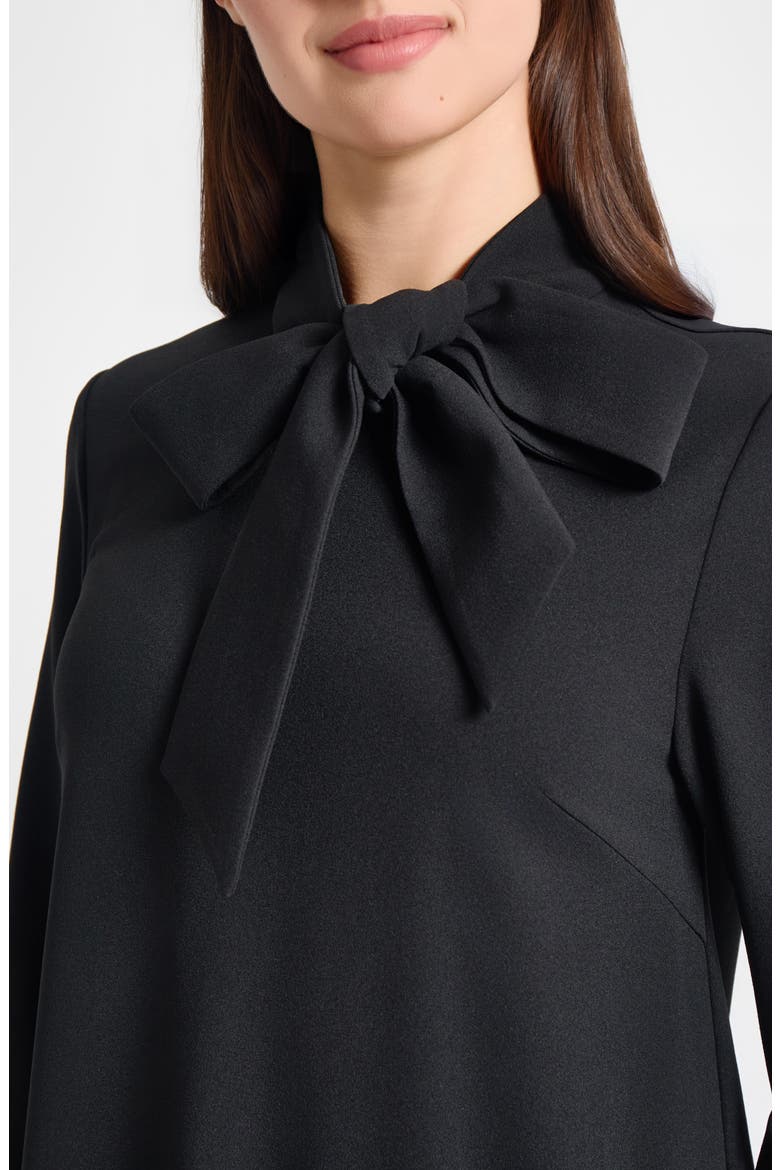 x Tanya Foster Stretch Deco Crepe Tie-Neck Tent Dress