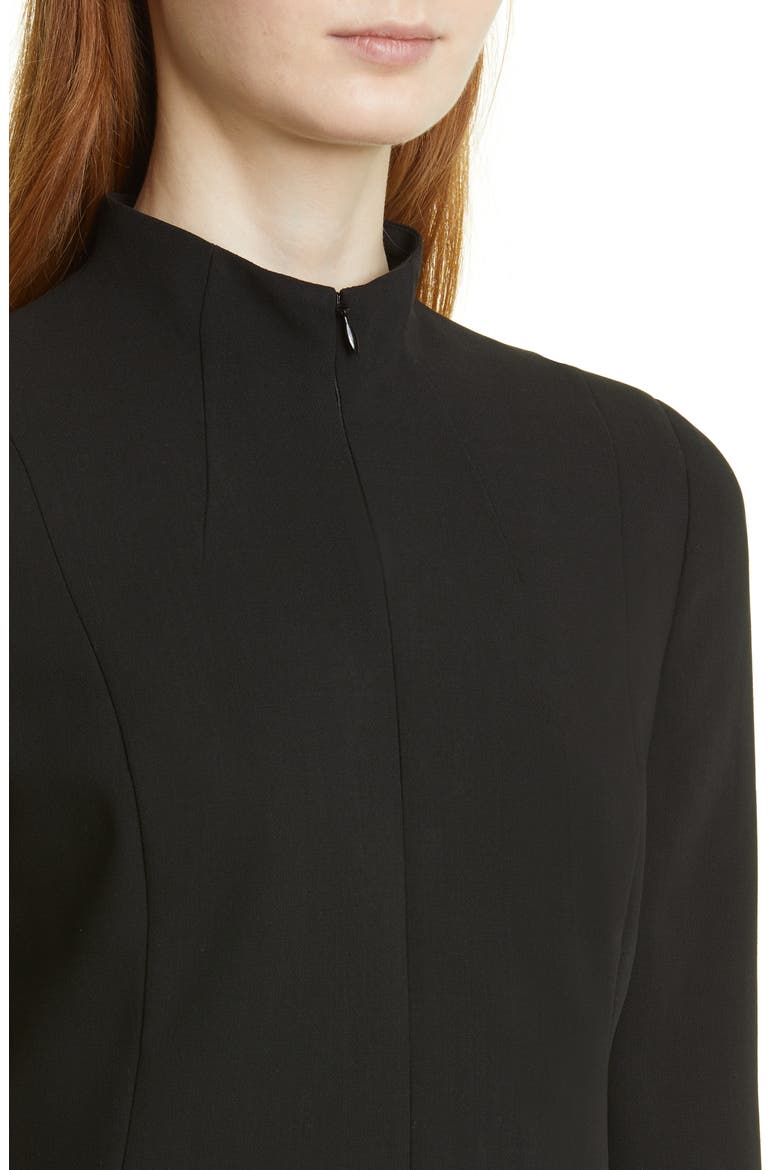 Belted Long Sleeve Wool Blend Dress