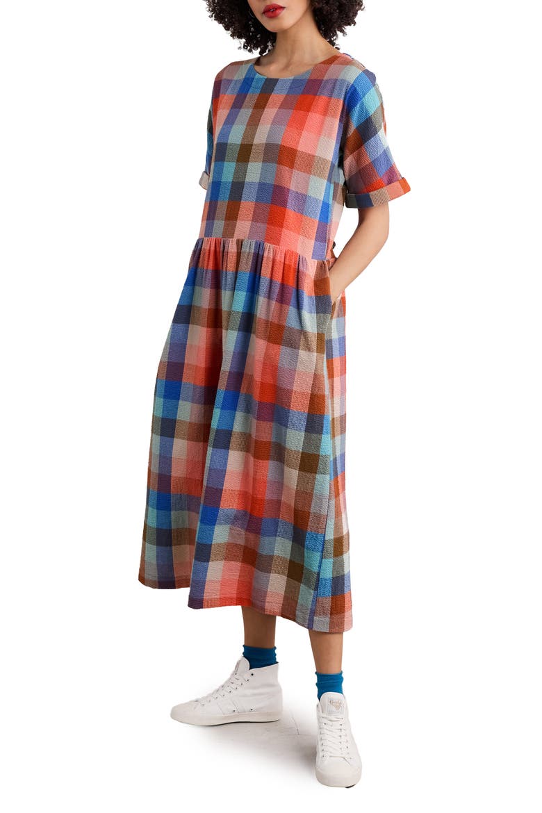 Brouse Check Organic Cotton Midi Dress