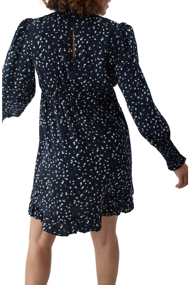 Smocked Long Sleeve Maternity Dress