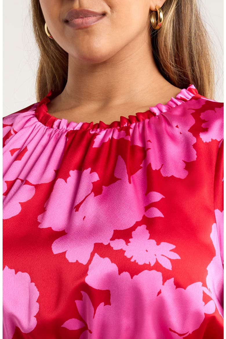 Burning Love Floral Print Long Sleeve Minidress