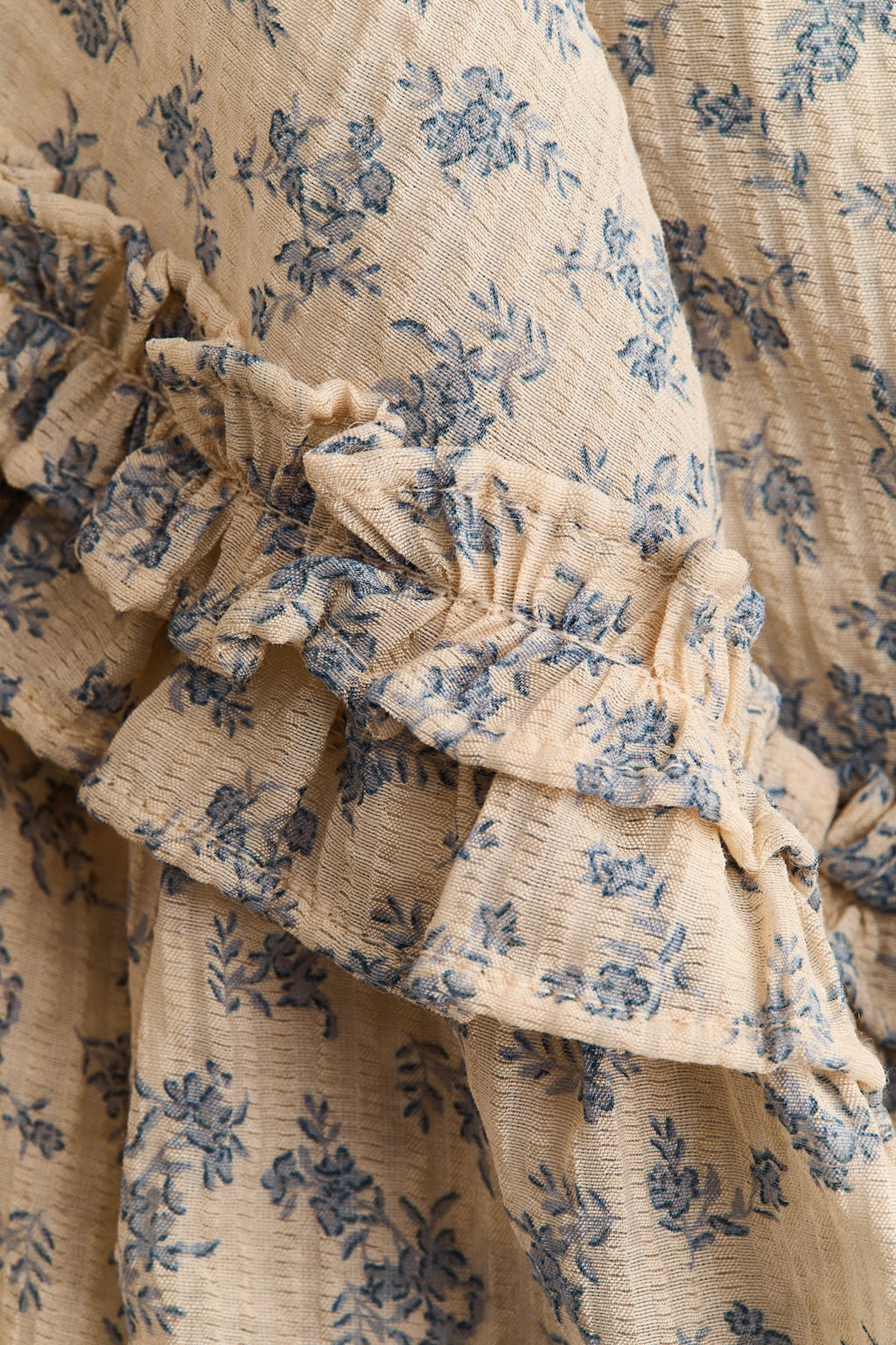 Ruffle-Trimmed Textured-Weave Dress