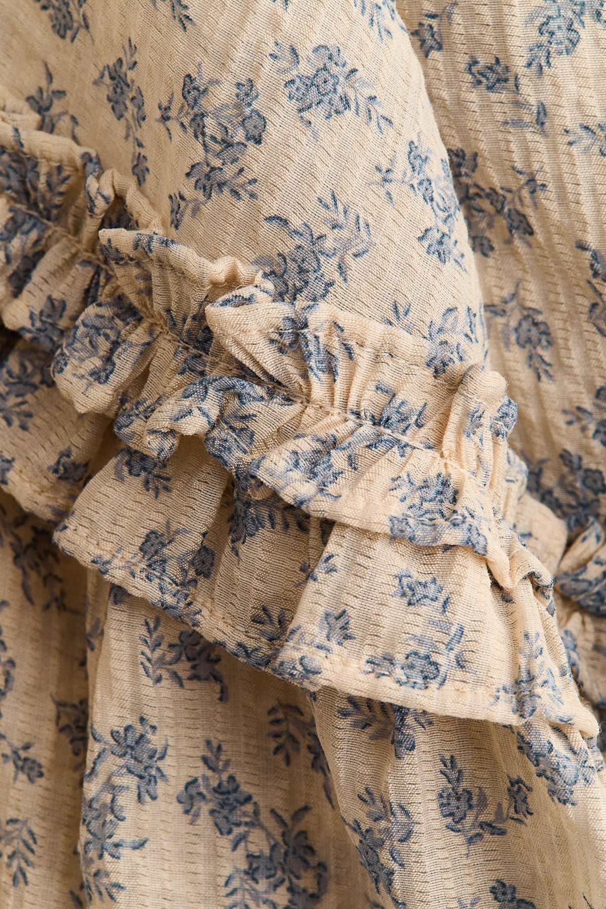 Ruffle-Trimmed Textured-Weave Dress