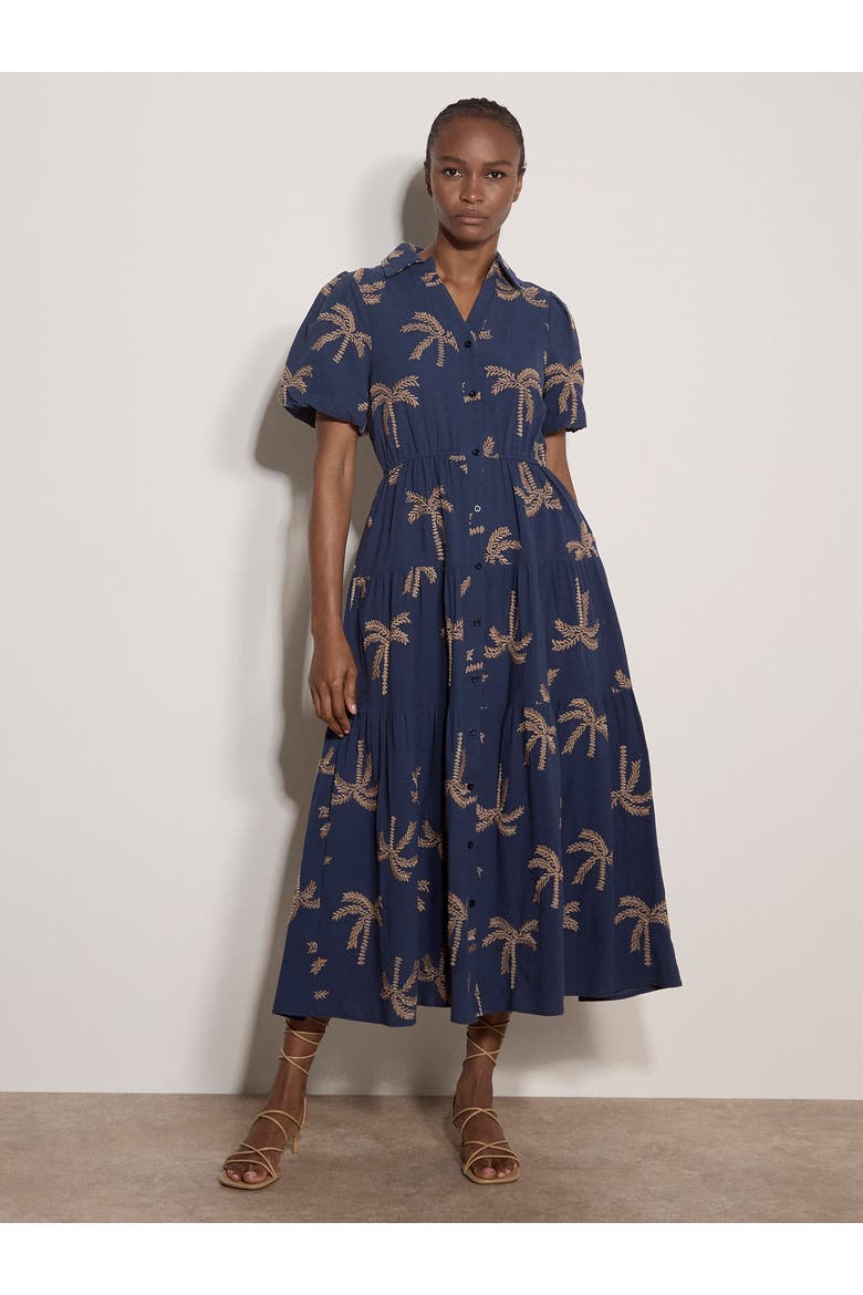 Embroidered Midaxi Dress
