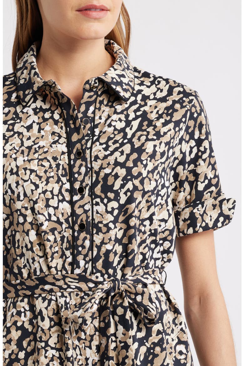 Aubrey Spot Tie Waist Shirtdress