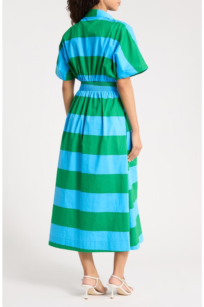Wilderra Pleated Cotton Maxi Shirtdress