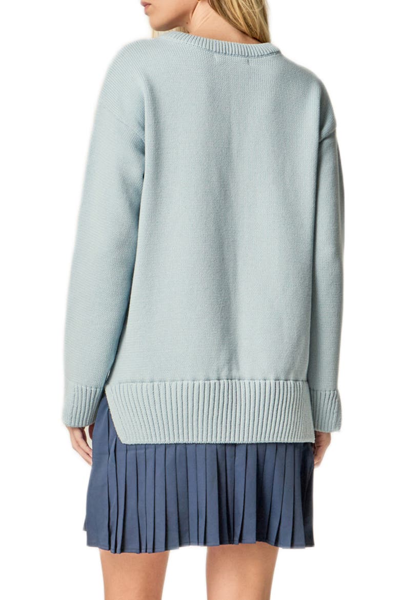 Mixed Media Long Sleeve Pleated Minidress