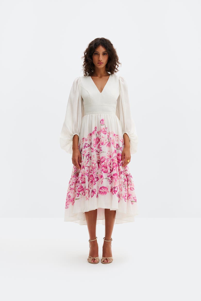 Sasia Deep V-Neck Midi Dress