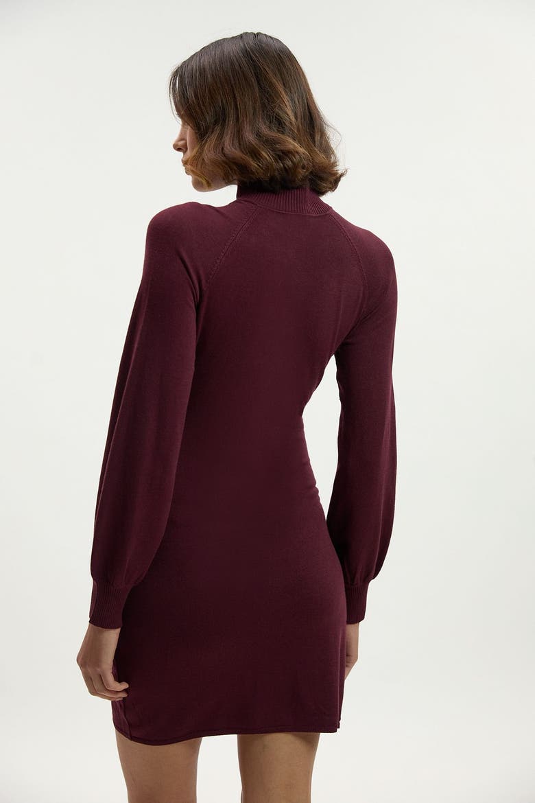 Viscose Blend Popper Knit Mini Dress