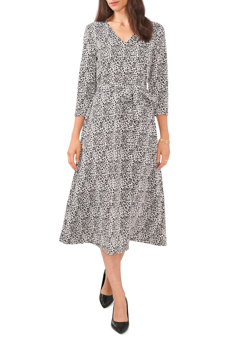 Animal Print Jacquard Midi Dress