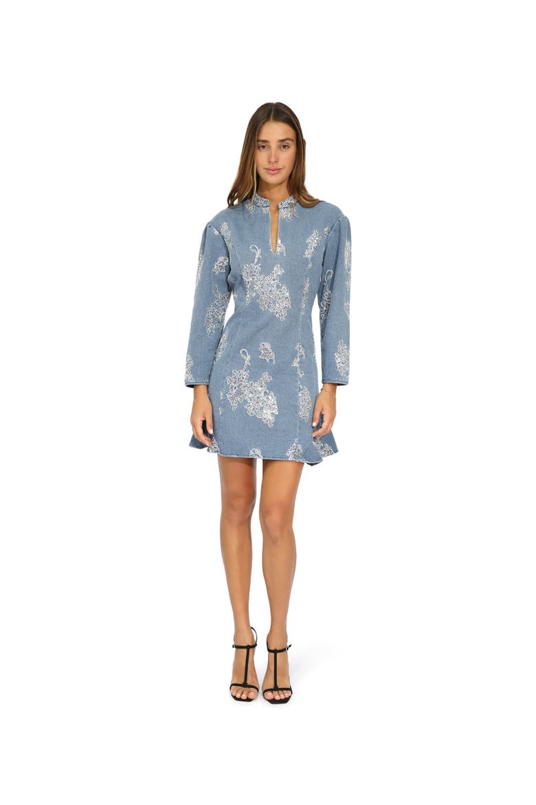 Heart You Denim Beaded Mini Dress