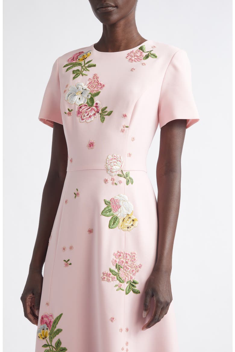Floral Embroidered Crepe Gown