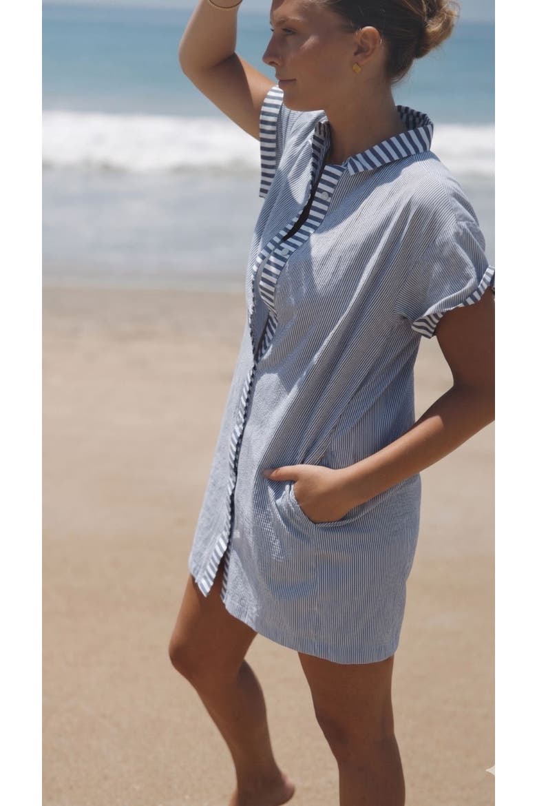 Riga Short Sleeve Short Dress Cover-Up