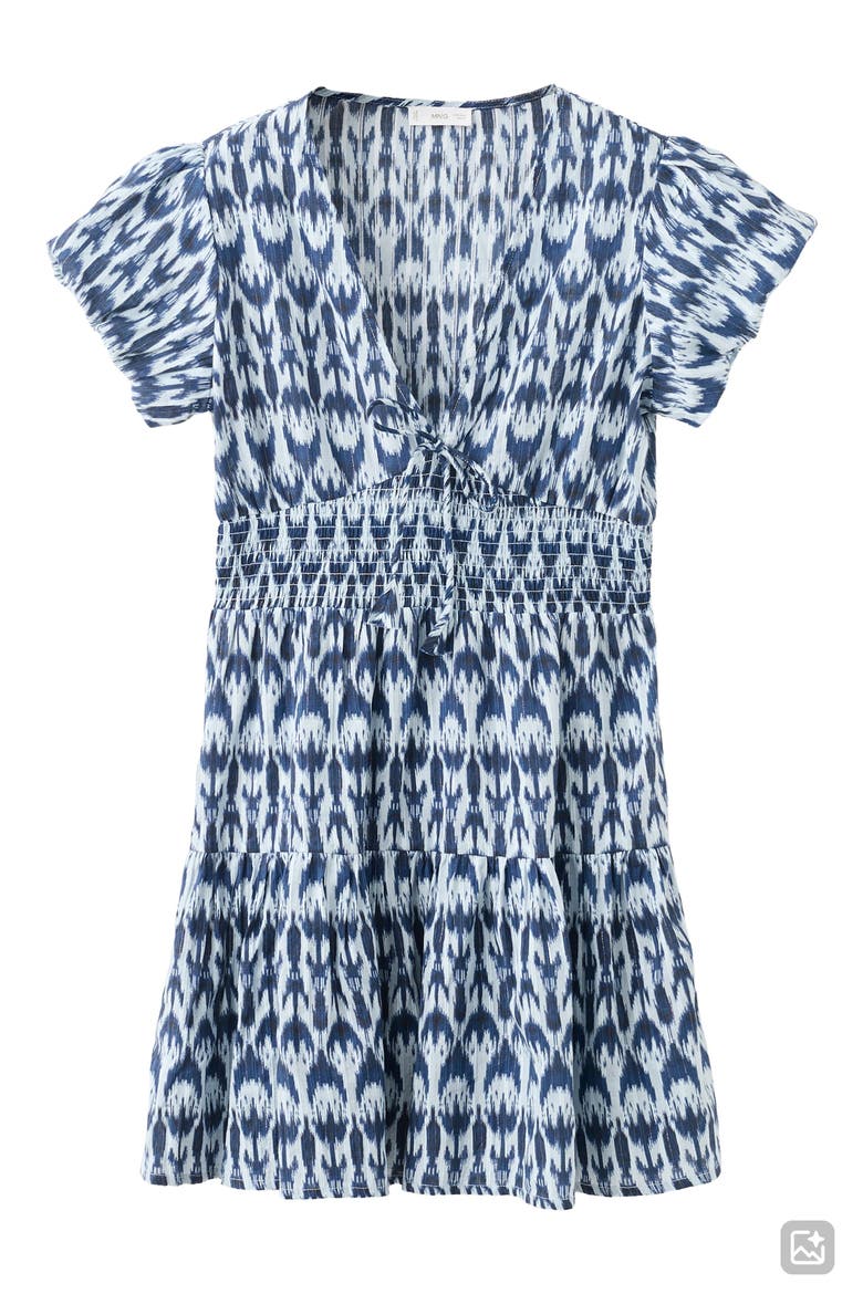 Print Smocked Minidress