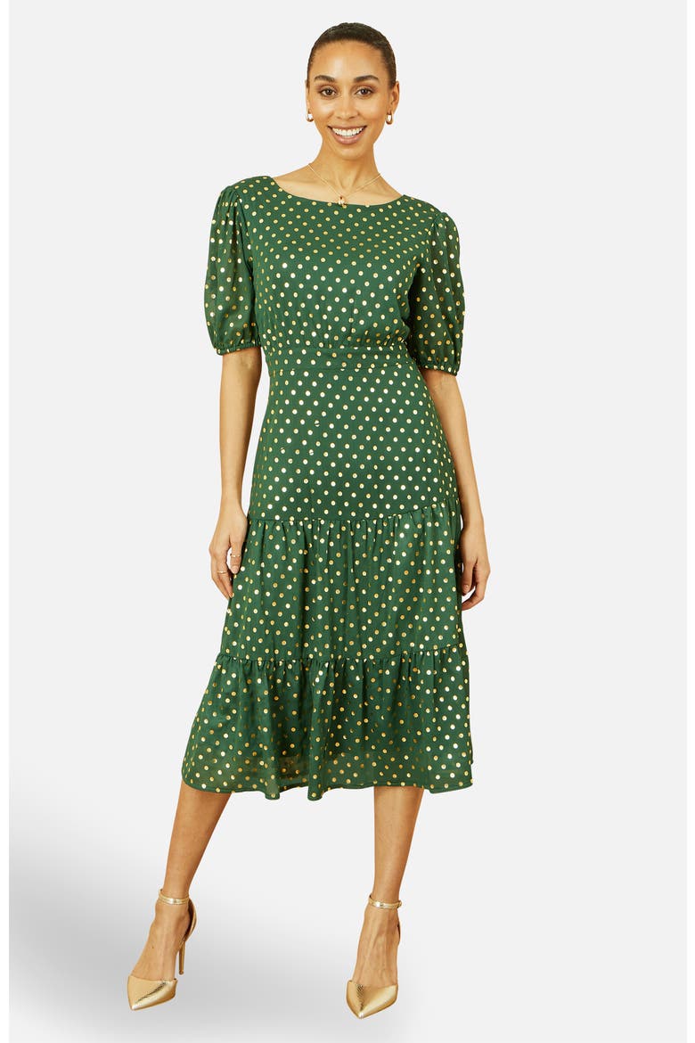 Foil Spot Midi Dress