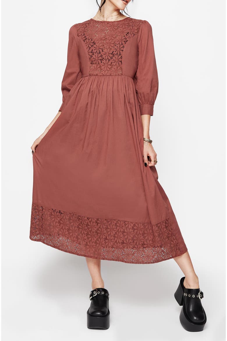 Cavern Cotton Broderie Midi Dress