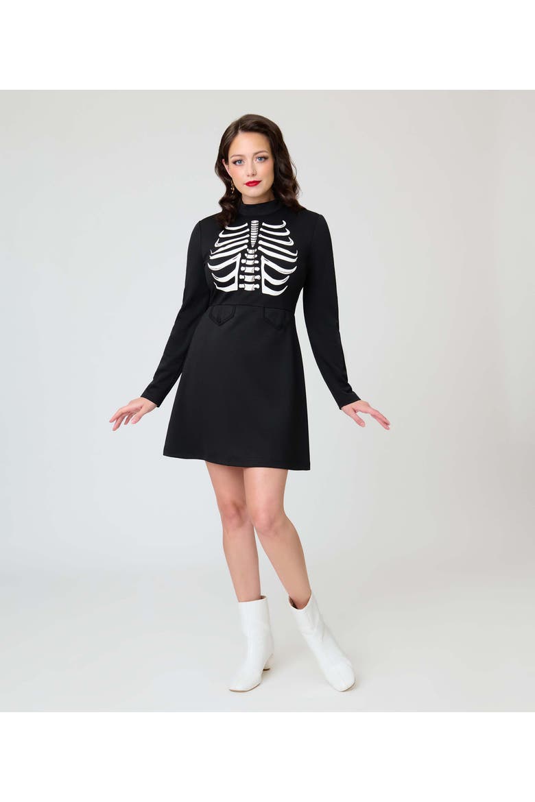 1960s Mock Turtleneck Fit & Flare Dress