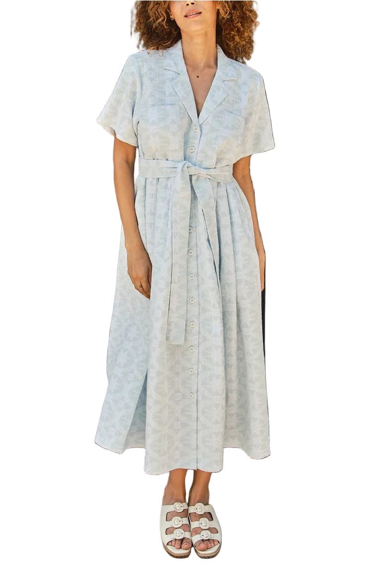 Sabine Button Front Collared Midi Dress