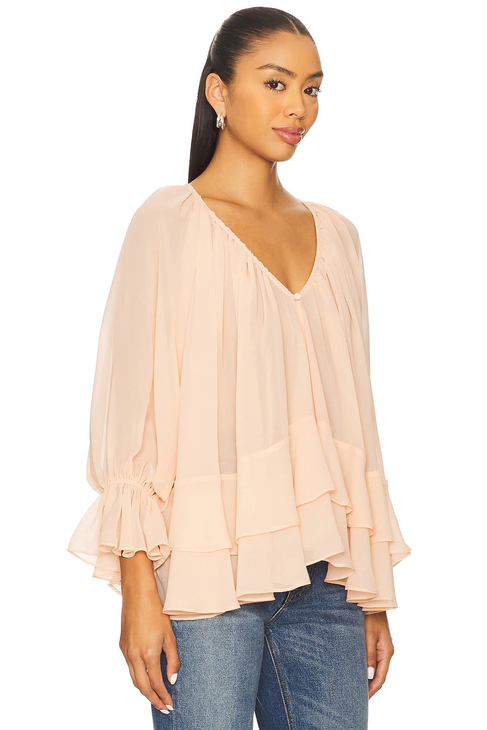 Tularosa Lenora Blouse in Peach - Image 2