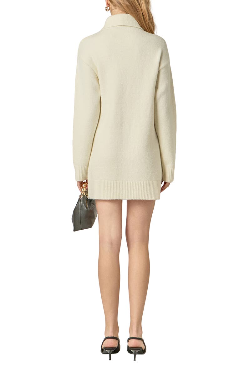 Detachable Bow Long Sleeve Sweater Minidress