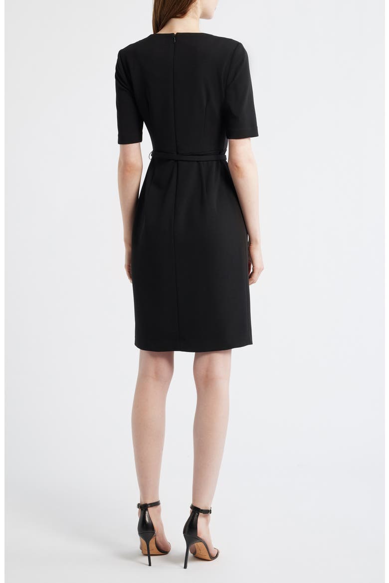 Twist Detail Crepe Sheath Dress