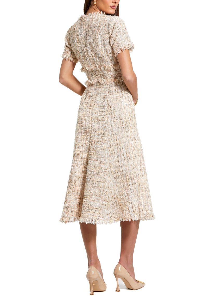 Petite Boucle Short Sleeve A Line Midi Dress