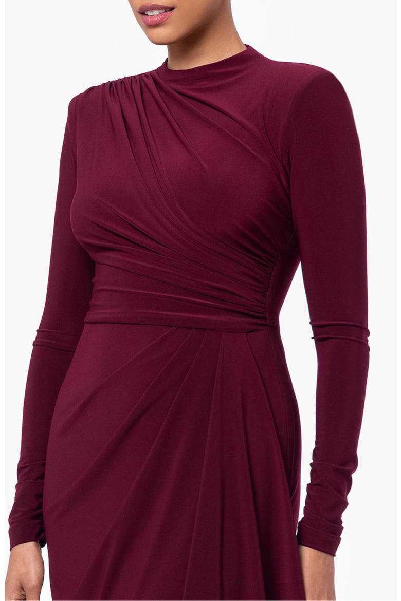 Ruffle Long Sleeve Sheath Gown
