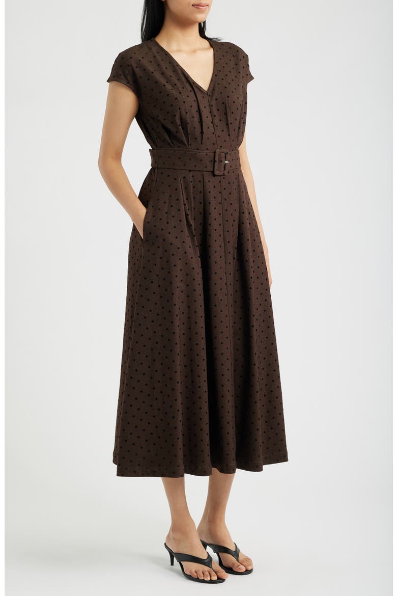 Dot Belted Midi Dress