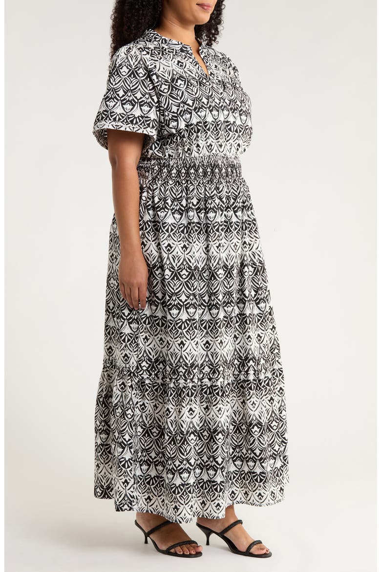 La Palma Floral Belraj Tiered Cotton Maxi Dress