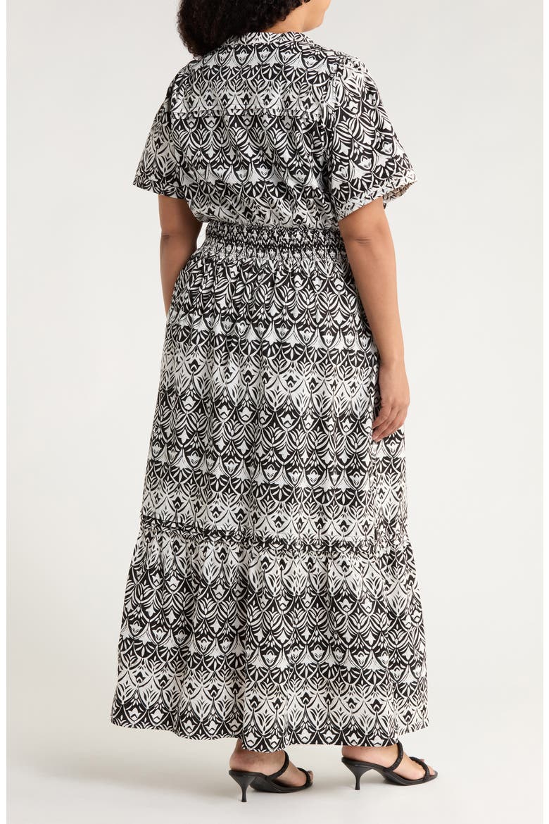 La Palma Floral Belraj Tiered Cotton Maxi Dress