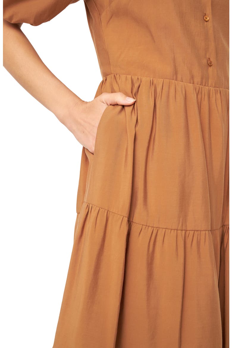 Tiered Midi Shirtdress